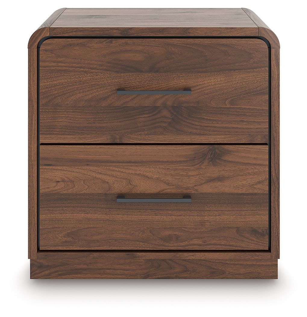 Fortlorn - Walnut Brown - Two Drawer Night Stand