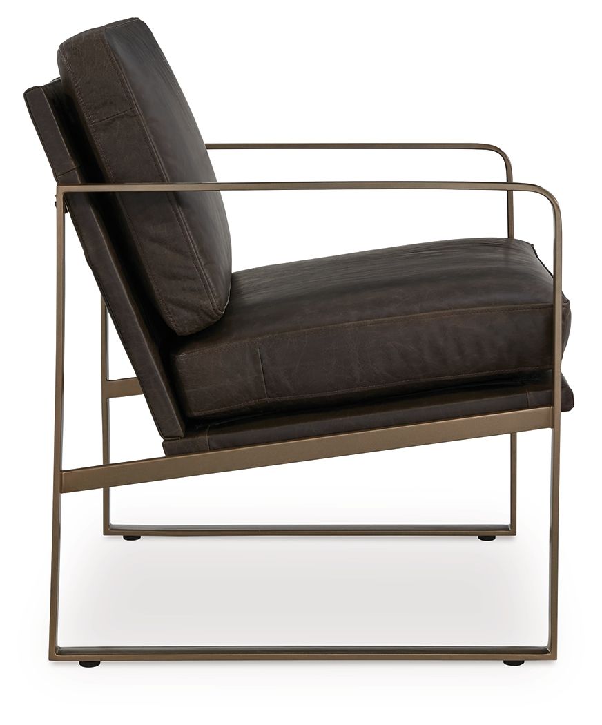 Bradett - Dark Brown / Gold Finish - Accent Chair