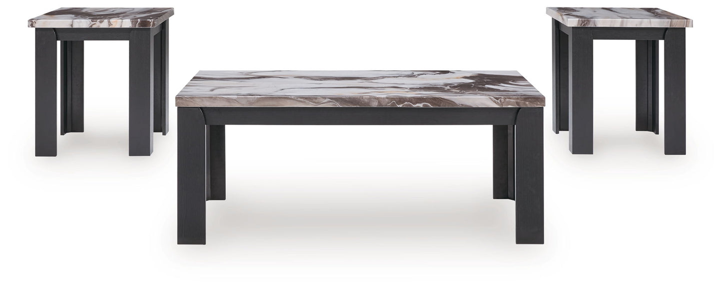 Jazmore - Dark Brown - Occasional Table Set (Set of 3)
