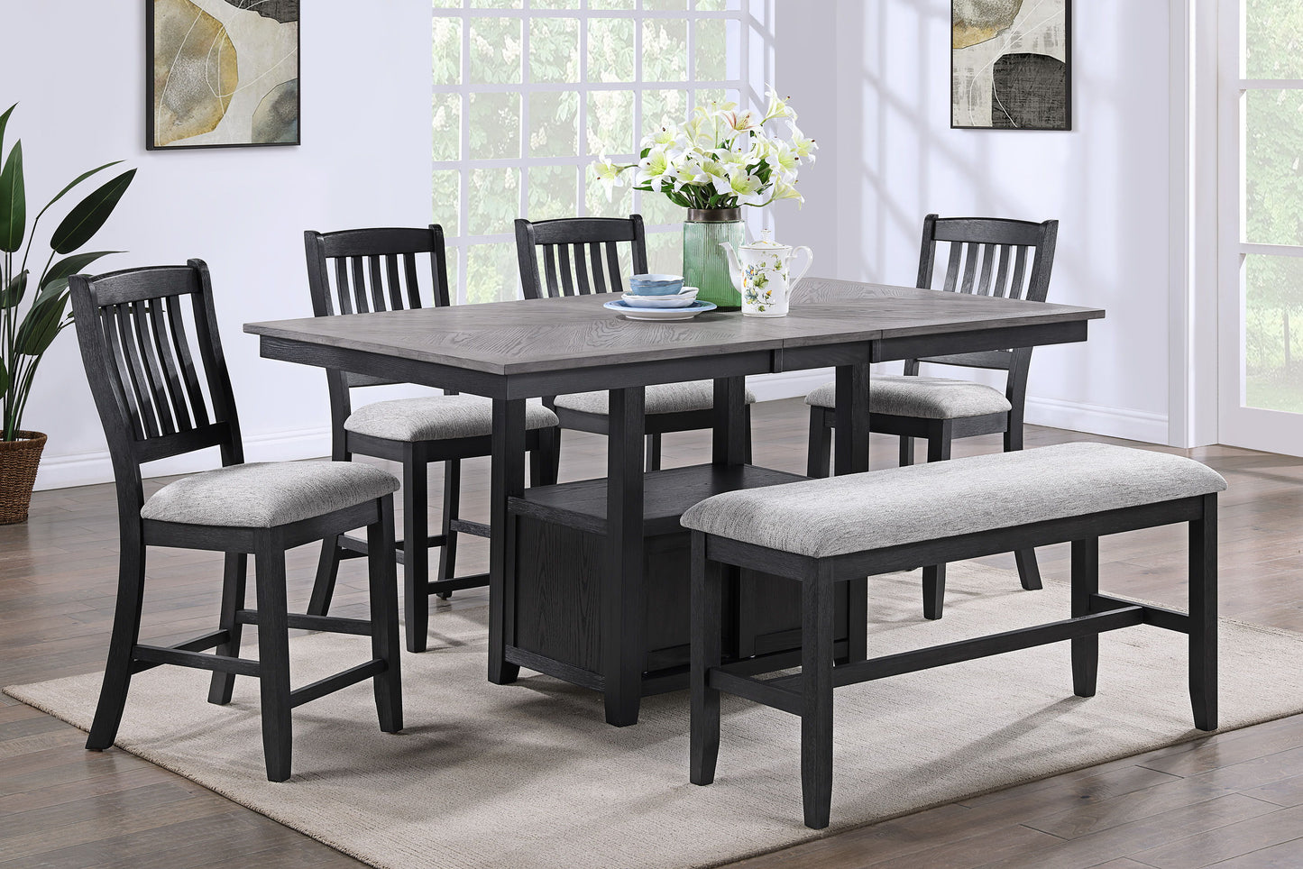 Buford - Counter Height Chair (Set of 2) - Charcoal / Light Gray