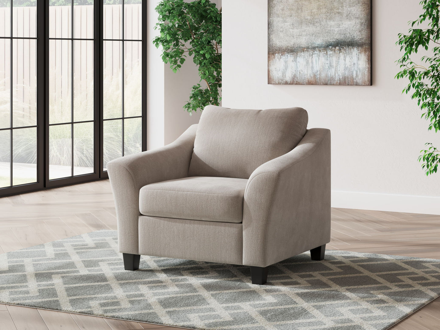 Willarae - Taupe - 2 Pc. - Chair And A Half, Ottoman