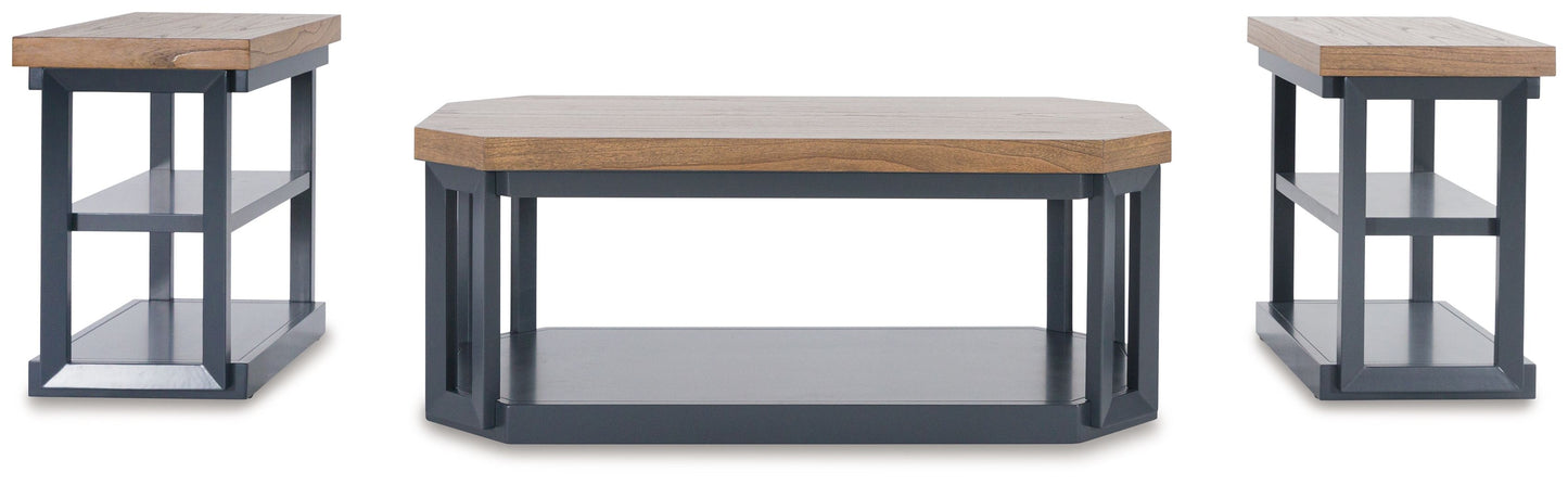 Landocken - Occasional Table Set (Set of 3) - Brown / Blue