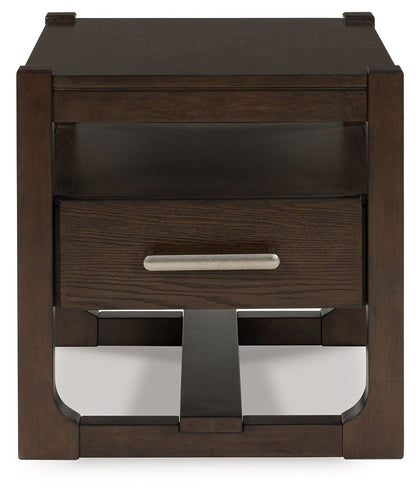 Breckington - Square End Table - Dark Brown