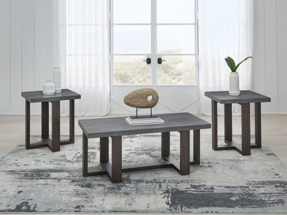 Dynnford - Occasional Table Set (Set of 3) - Gray / Brown
