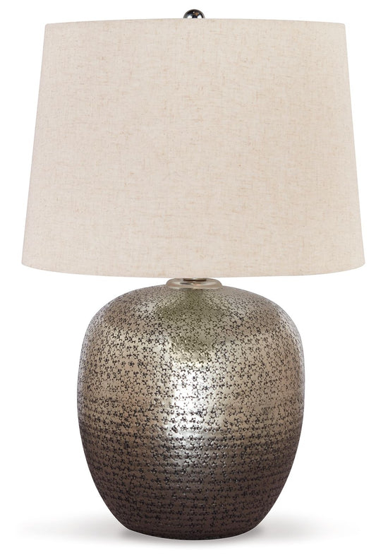 Magalie - Metal Table Lamp  - Antique Silver Finish