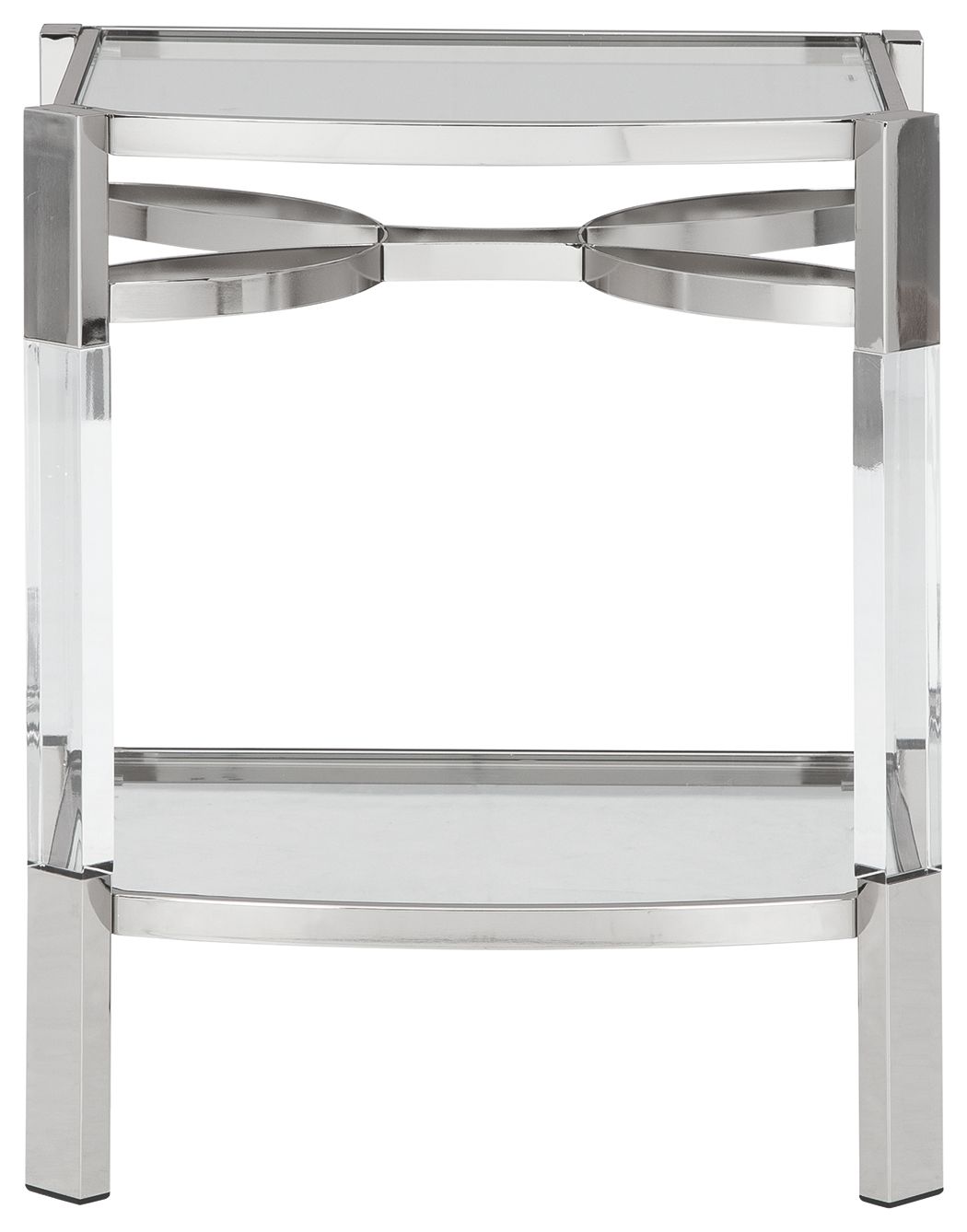 Chaseton - Accent Table - Clear / Silver Finish