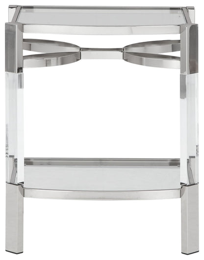 Chaseton - Accent Table - Clear / Silver Finish