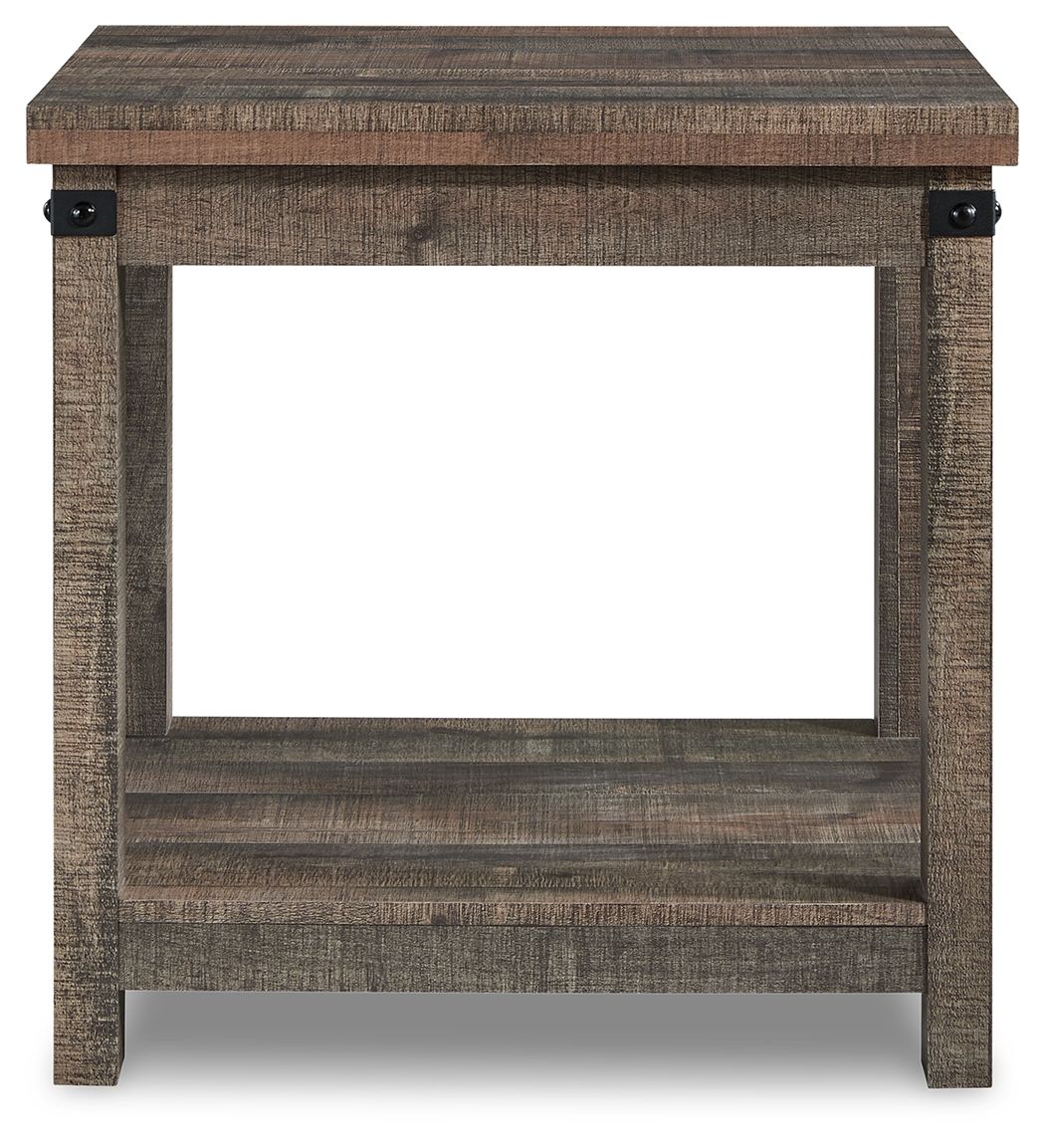 Hollum - Square End Table - Rustic Brown