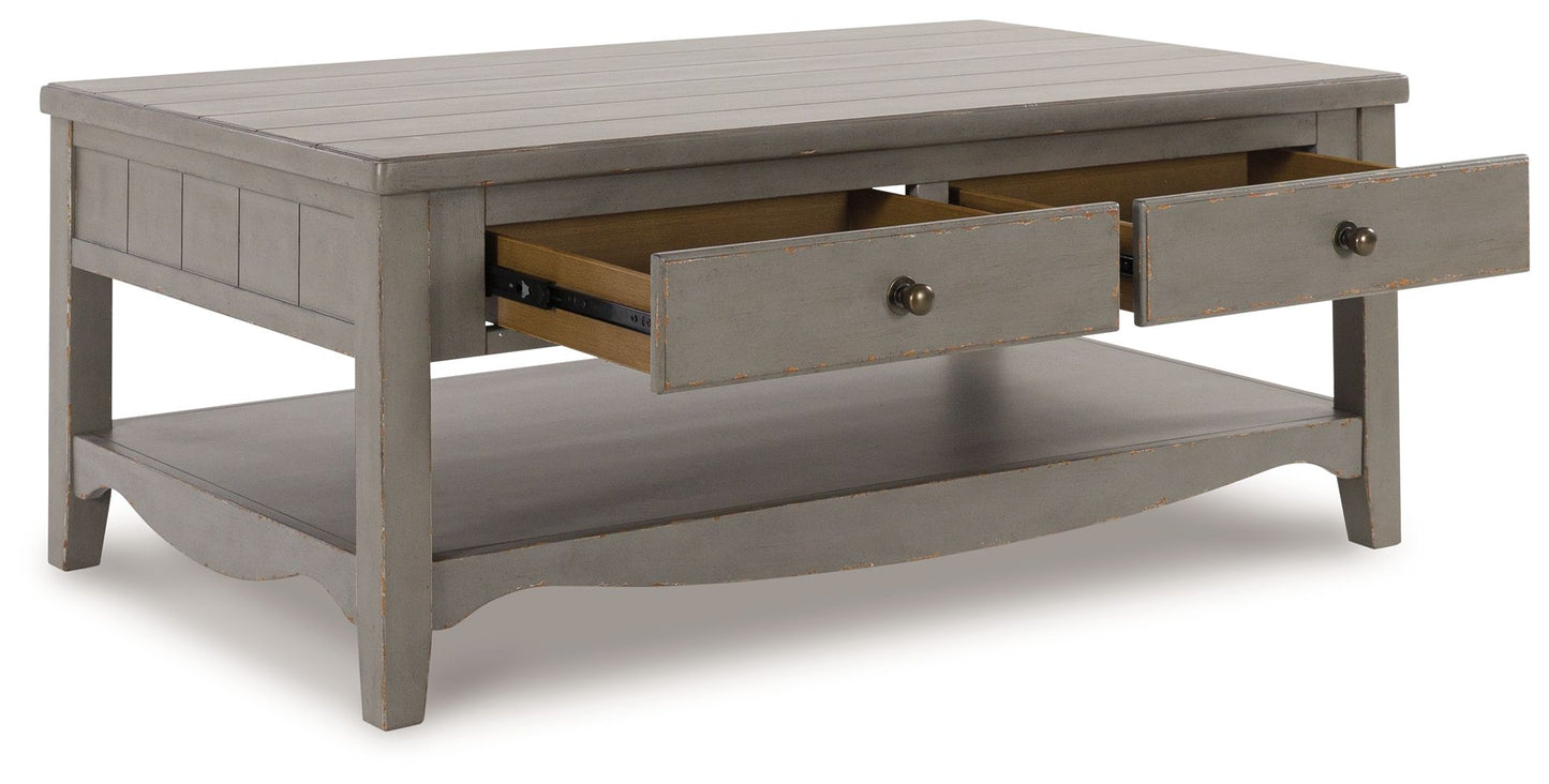 Charina - Rectangular Cocktail Table - Antique Gray
