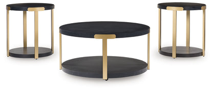 Shylore - Black / Brass Finish - Occasional Table Set (Set of 3)