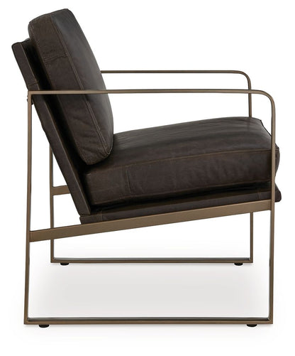 Bradett - Dark Brown / Gold Finish - Accent Chair