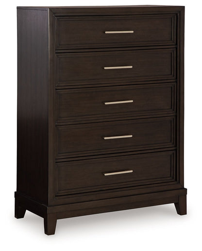 Neymorton - Five Drawer Chest - Dark Grayish Brown