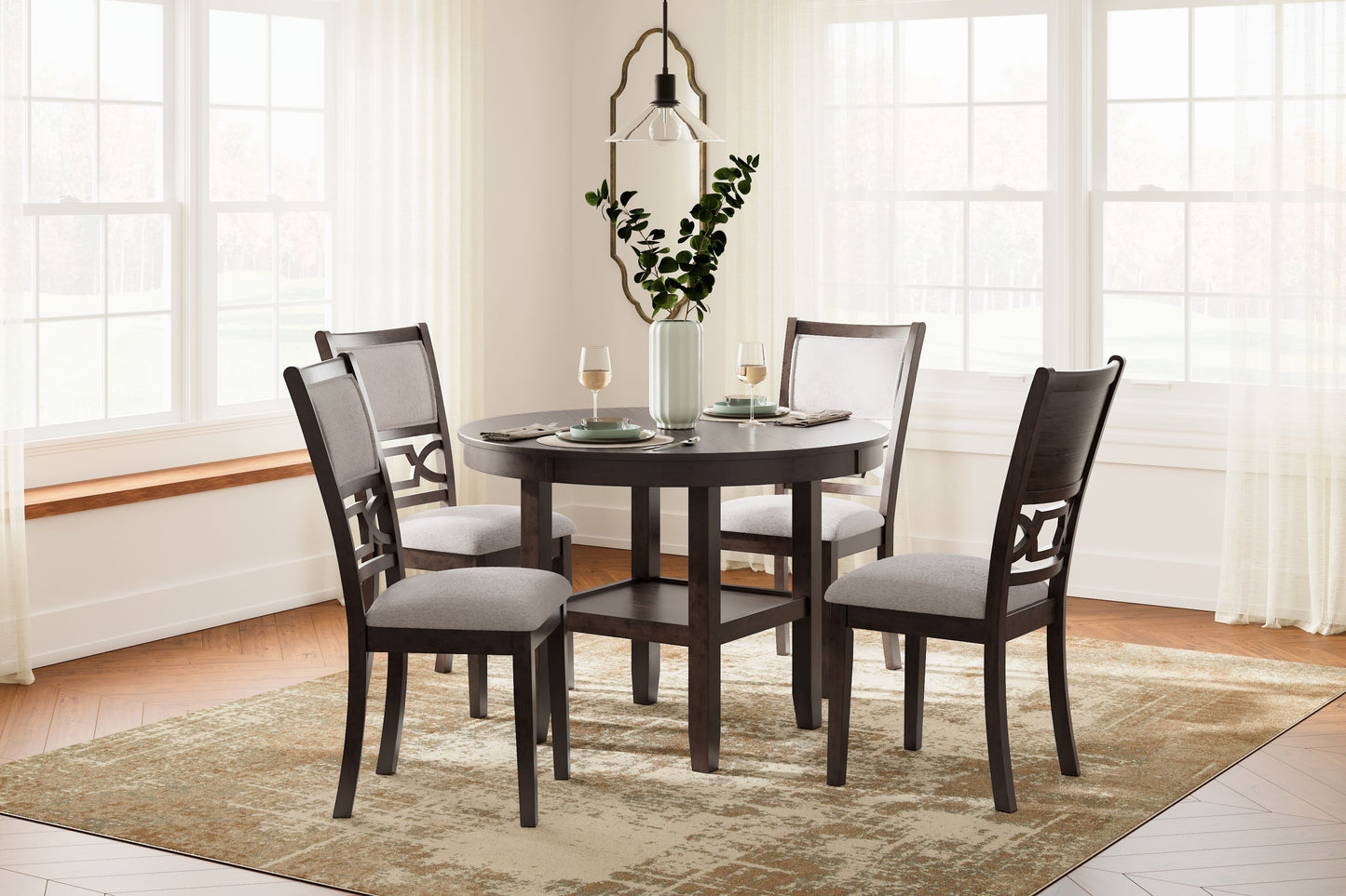 Langwest - Dining Room Table Set (Set of 5) - Brown