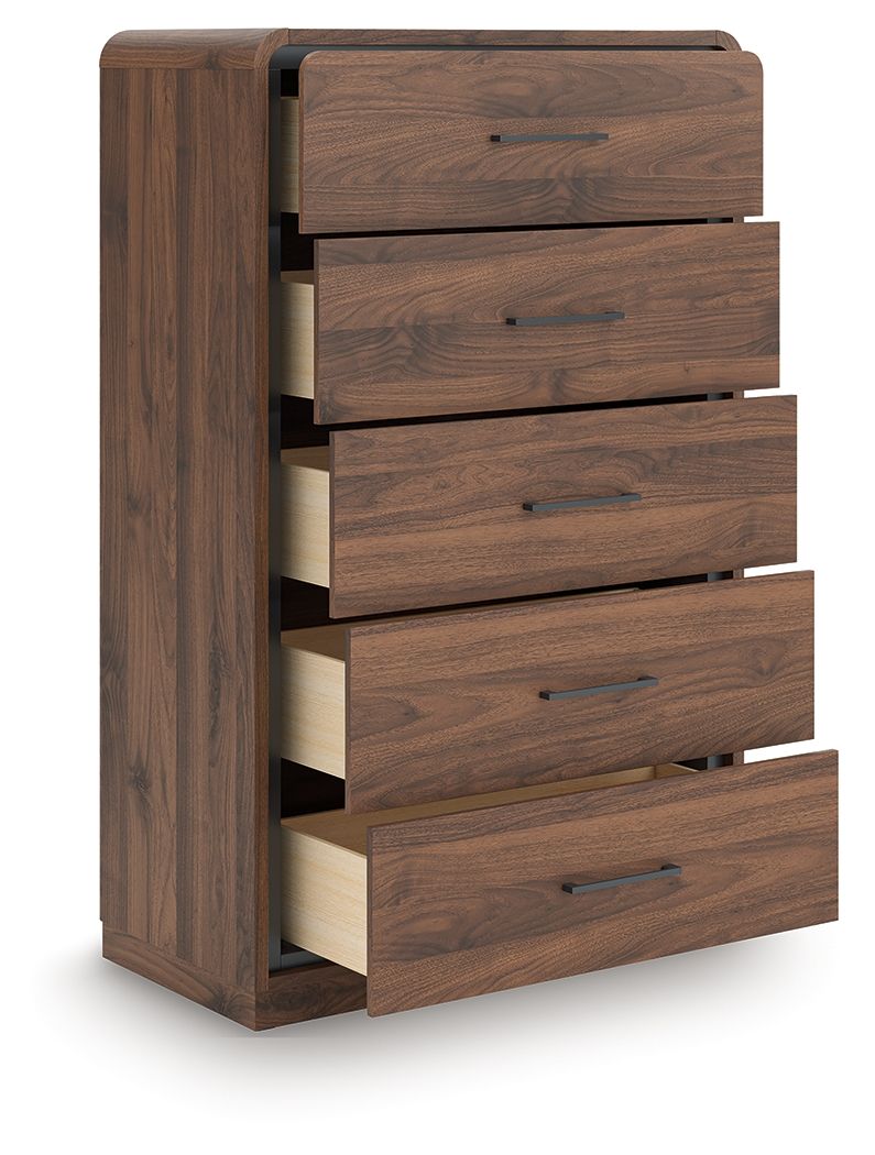 Fortlorn - Walnut Brown - Five Drawer Chest