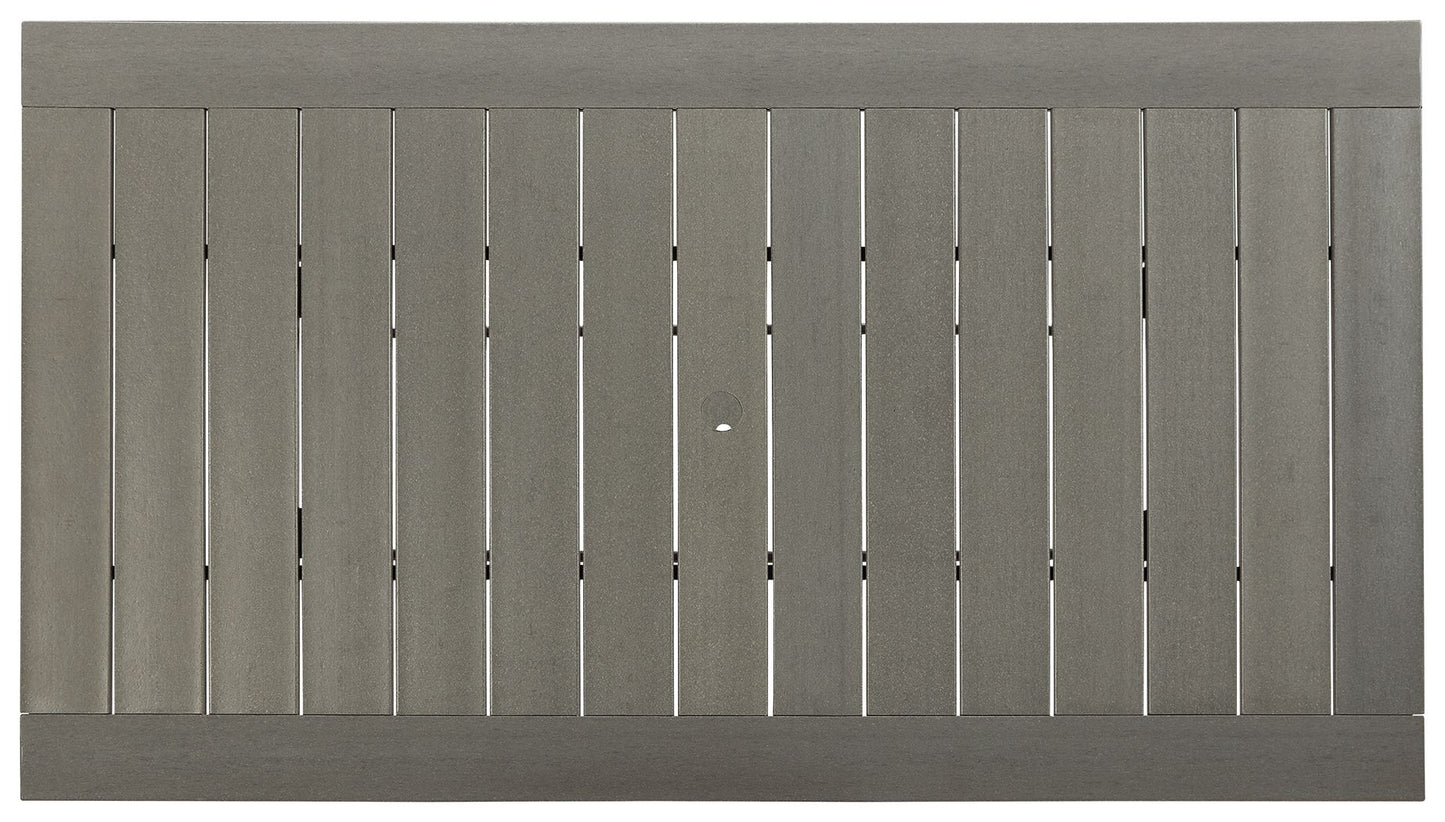 Visola - RECT Dining Table w/Umb OPT - Gray