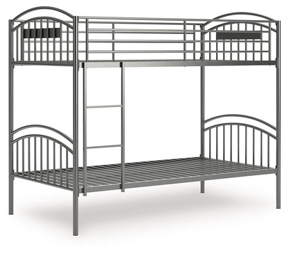 Lanceburg - Twin/Twin Bunk Bed With Ladder - Gray