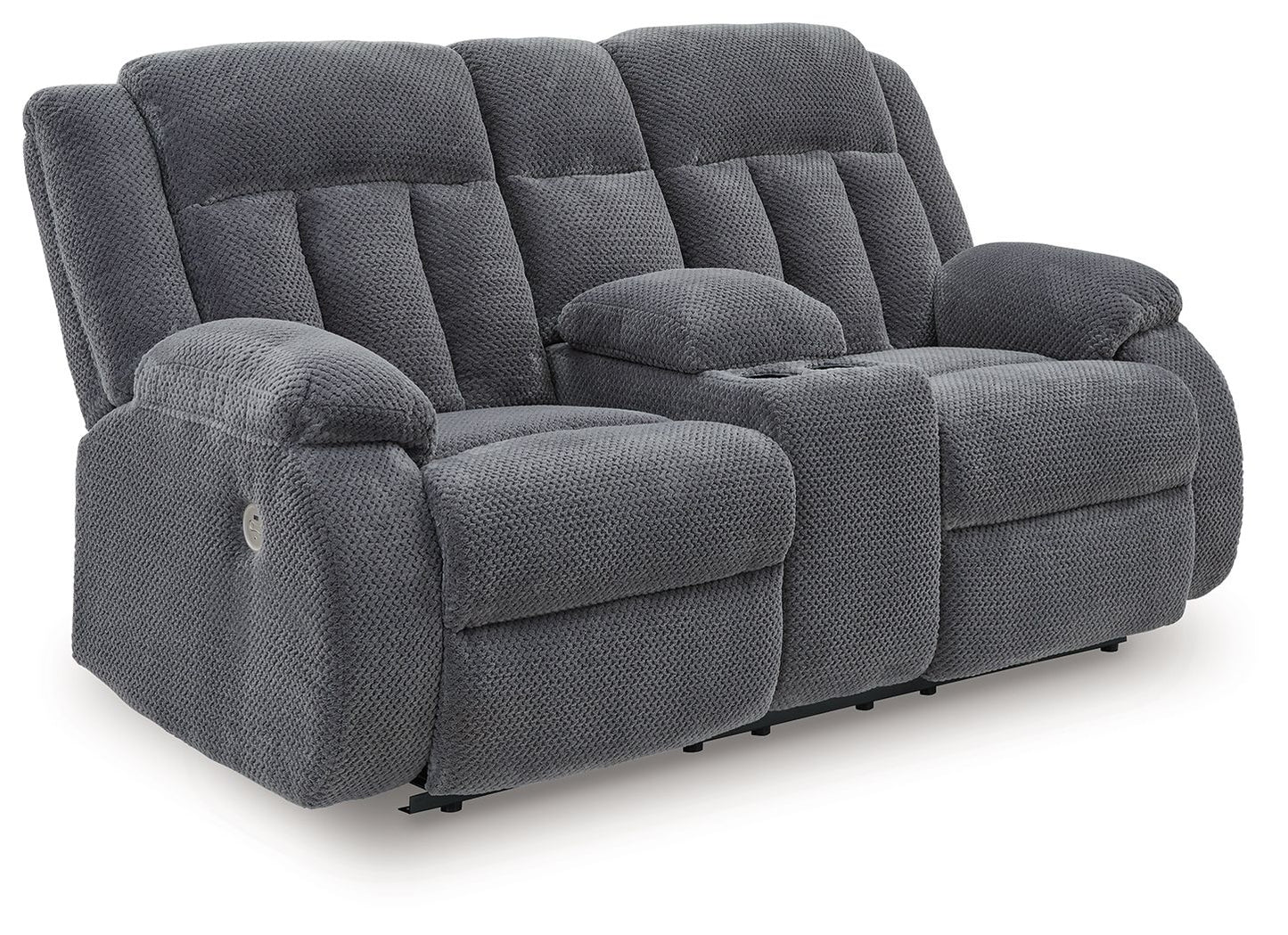 Observation - Steel - Double Reclining Power Loveseat With Console