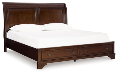 Trellington - King Sleigh Storage Bed - Brown