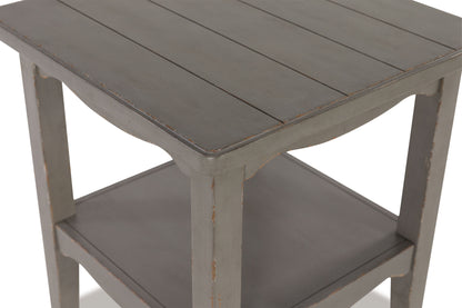 Charina - Square End Table - Antique Gray