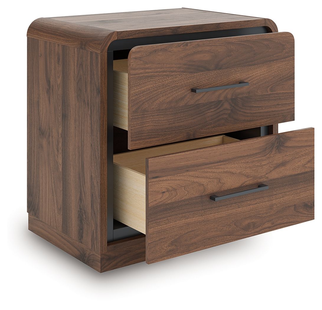 Fortlorn - Walnut Brown - Two Drawer Night Stand