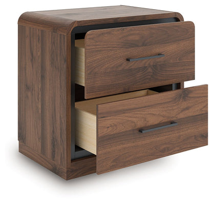 Fortlorn - Walnut Brown - Two Drawer Night Stand
