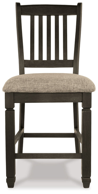 Tyler Creek - Black / Grayish Brown - Upholstered Barstool (Set of 2)