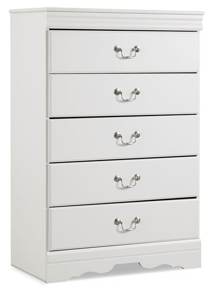 Anarasia - Five Drawer Chest - White