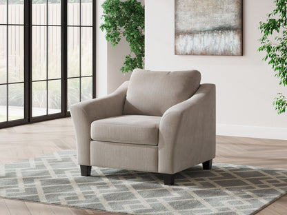 Willarae - Taupe - 2 Pc. - Chair And A Half, Ottoman