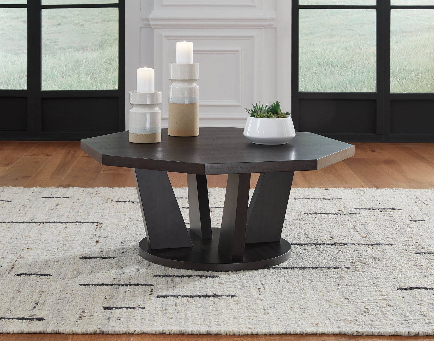 Chasinfield - Octagon Coffee Table - Dark Brown