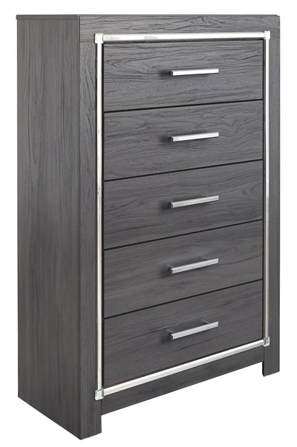 Lodanna - Five Drawer Chest - Gray