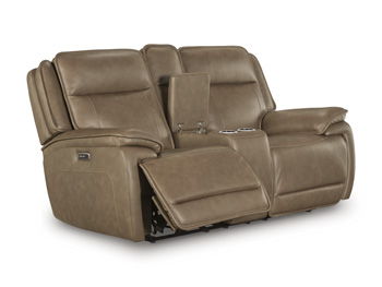 Glencroft - Power Reclining Loveseat With Console / Adjustable Headrest - Sahara