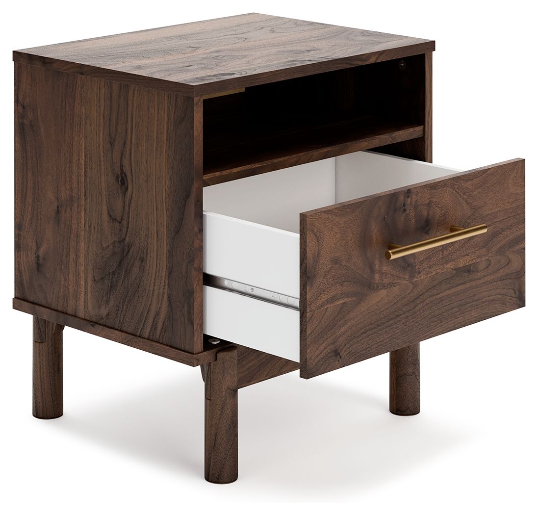 Calverson - One Drawer Night Stand - Medium - Mocha