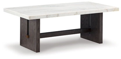 Burkhaus - Rectangular Cocktail Table - White / Dark Brown