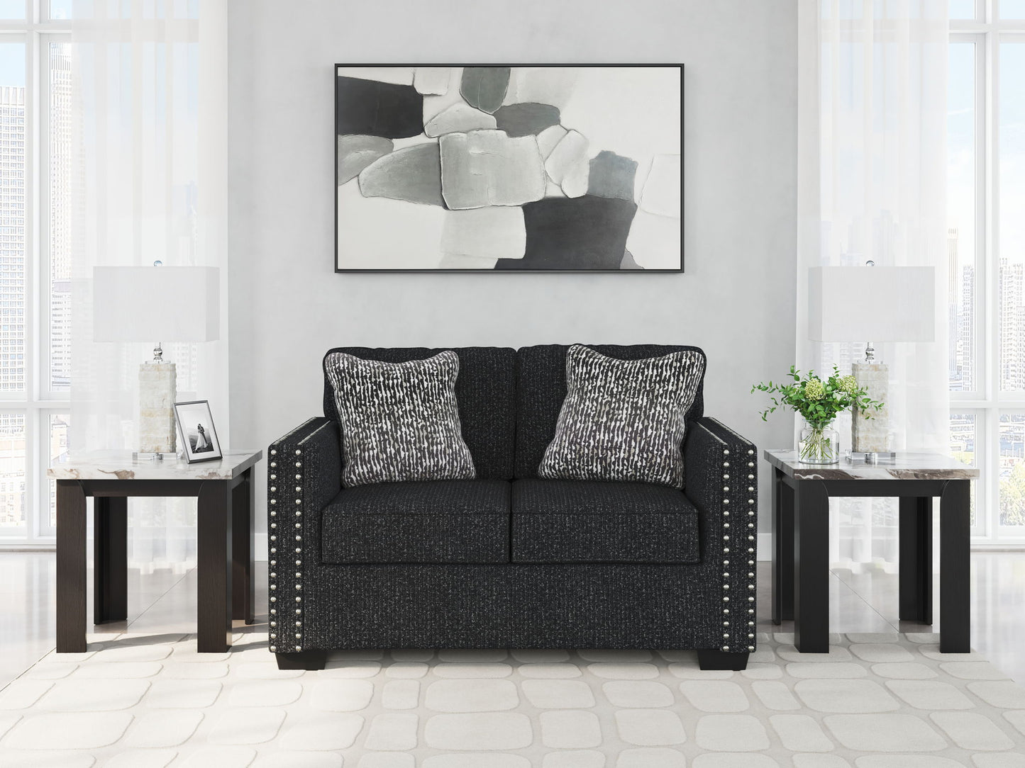 Jasmine Peaks - Coal - Loveseat