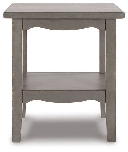 Charina - Square End Table - Antique Gray