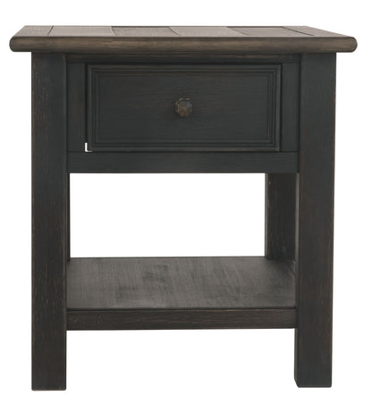Tyler Creek - Grayish Brown / Black - Rectangular End Table