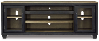 Foyland - XL TV Stand w/Fireplace Option - Black / Brown