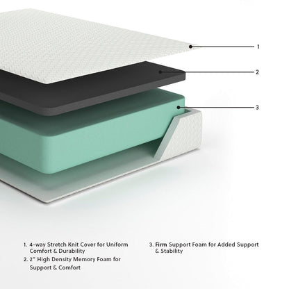Chime 12 Inch Memory Foam - White - California King Mattress - 12-inch