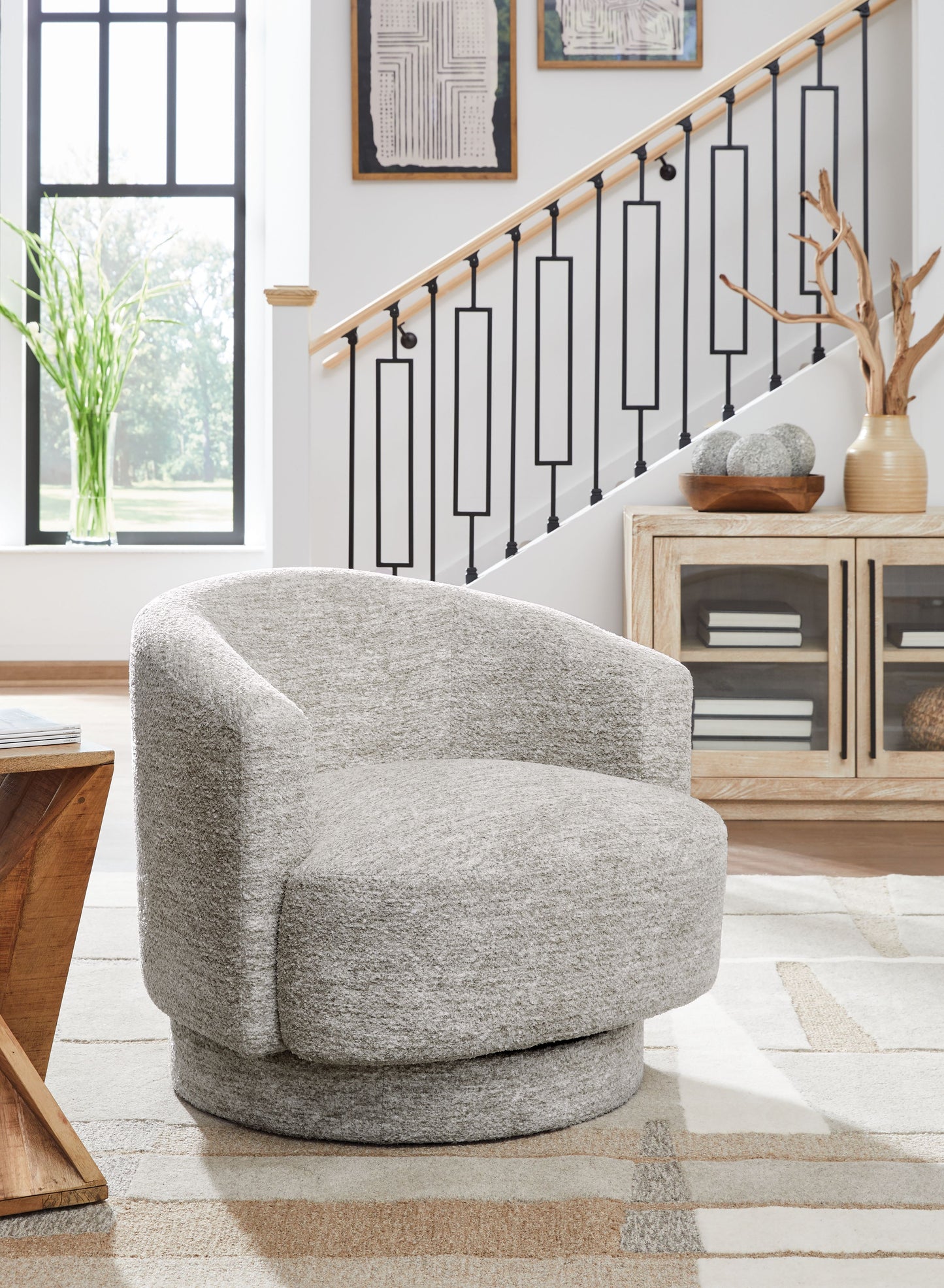 Wardsor - Swivel Chair - Stone