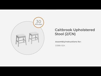 Caitbrook - Gray - Upholstered Stool (Set of 2)