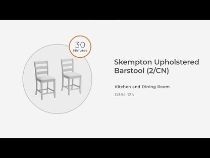 Skempton - White - Upholstered Barstool (Set of 2)