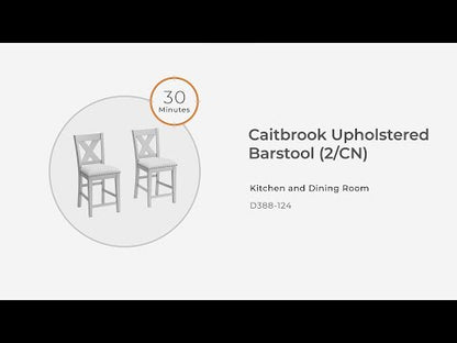 Caitbrook - Gray - Upholstered Barstool (Set of 2)