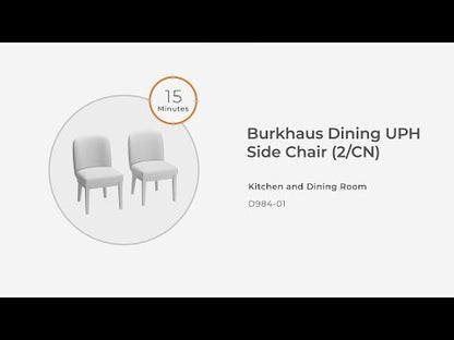 Burkhaus - Dining UPH Side Chair (Set of 2) - Beige / Dark Brown